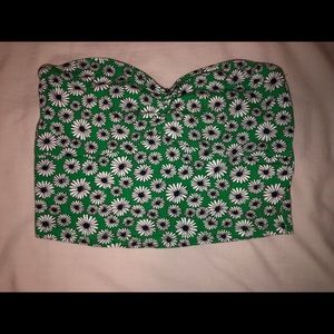 Cutie green floral crop top